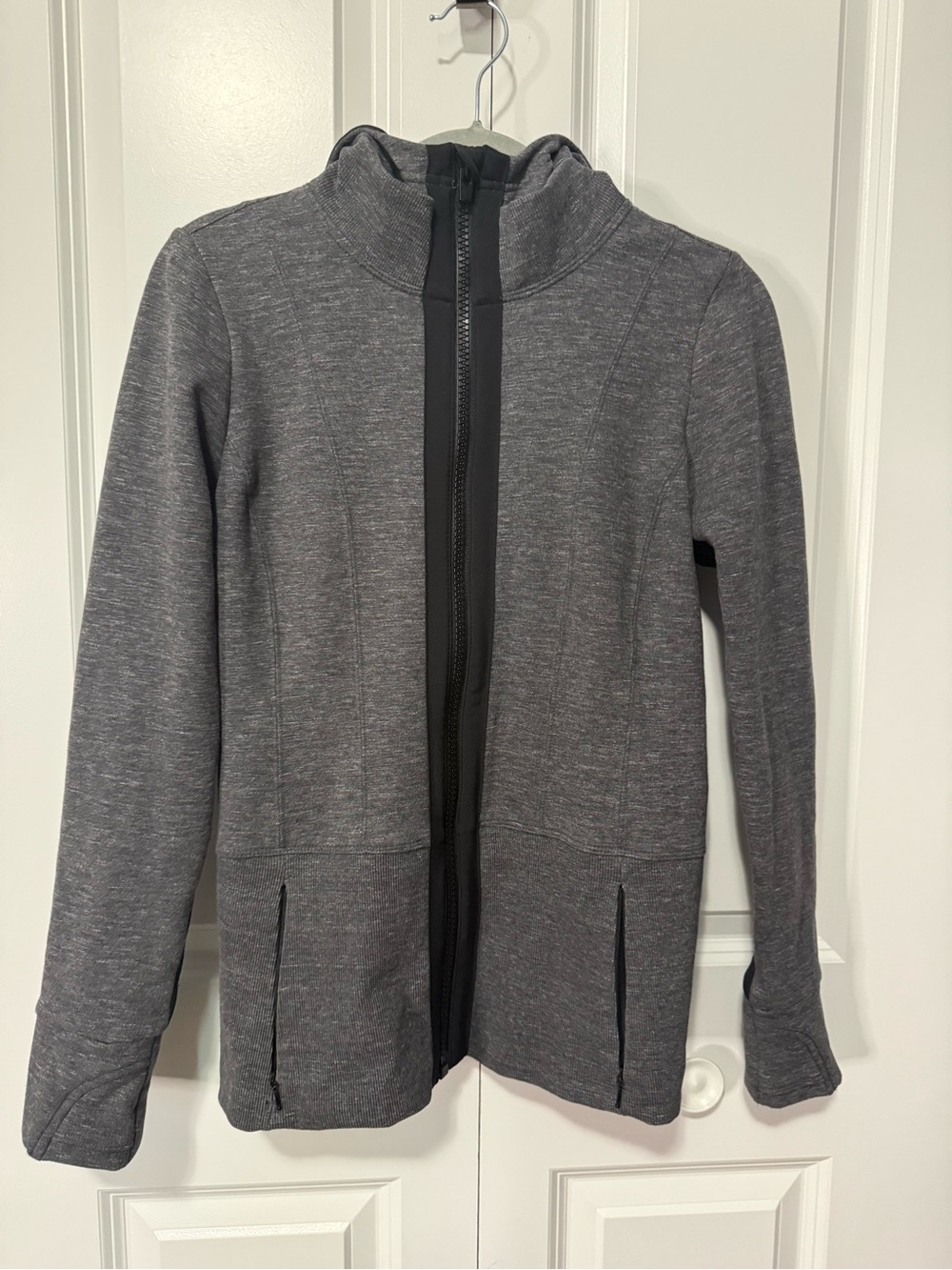 Athleta Heather Gray Full-Zip Jacket- XS